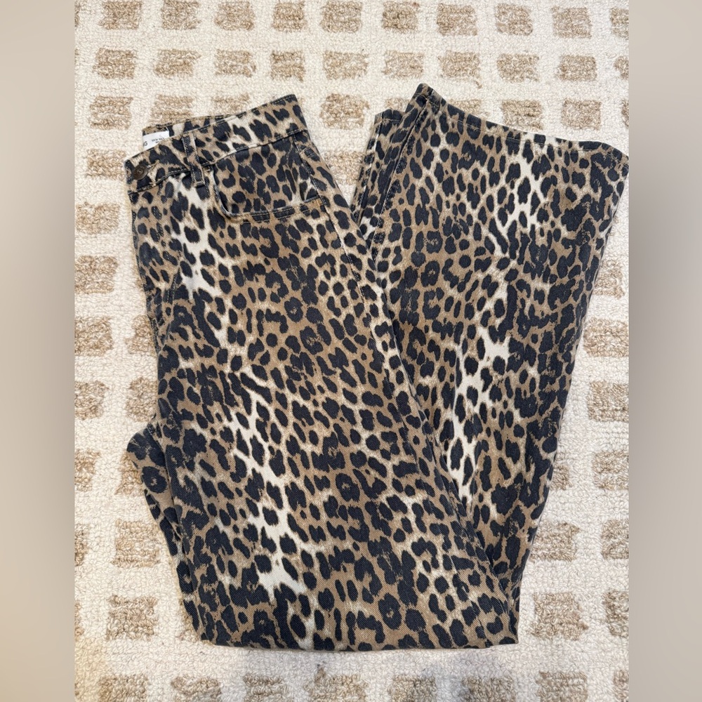 Mango Wide Leg Cheetah Print Pants